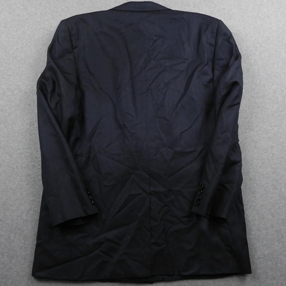 Hickey Freeman Blazer Mens 42L Boardroom Navy Wool Silk Double Breasted Jacket